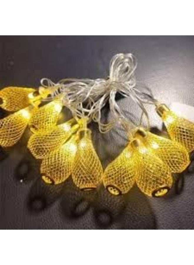 LED decorative lights with copper ball design, approx. 3.5 m length, 8 bulbs (H). - Image 1